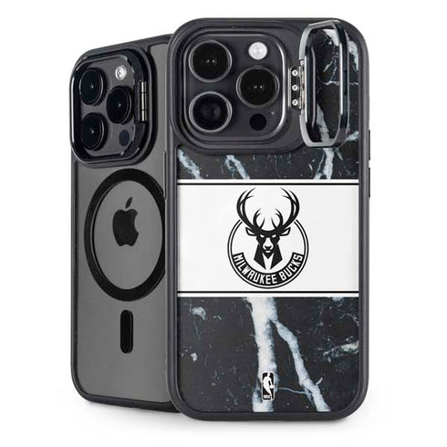 NBA Milwaukee Bucks Marble iPhone 16 Pro Kickstand Case